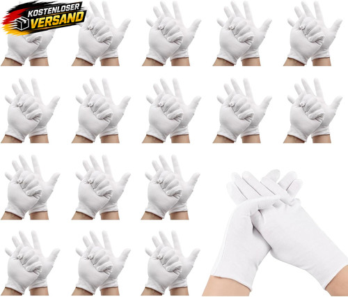 Weiße baumwollhandschuhe set - weiße,