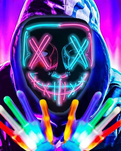 Led halloween maske handschuhe - led,