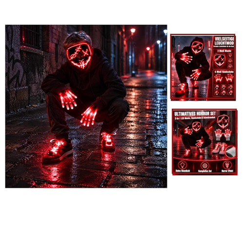 Led halloween maske handschuhe - halloween,