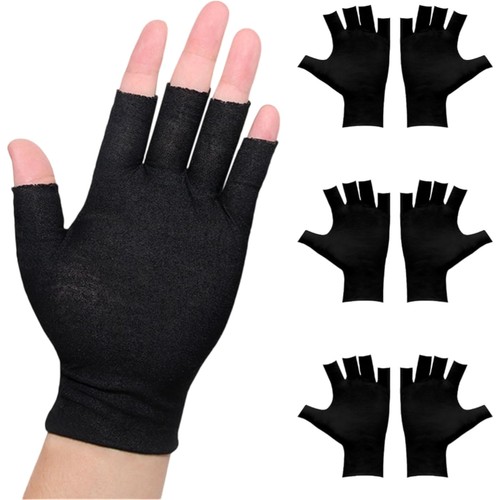 Baumwollhandschuhe schwarz 3er - schwarz,