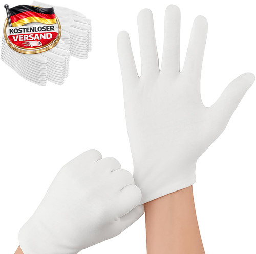 Baumwollhandschuhe weiß set - weiß,