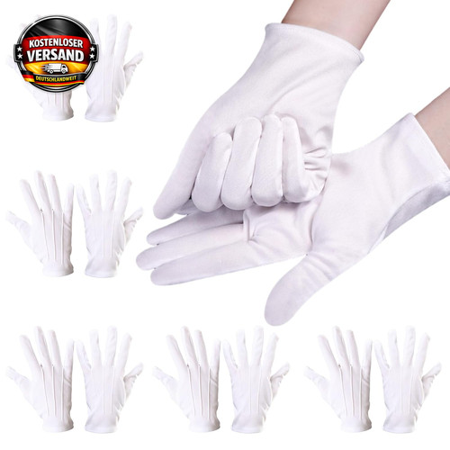 Weißer handschuh set - 6, paar