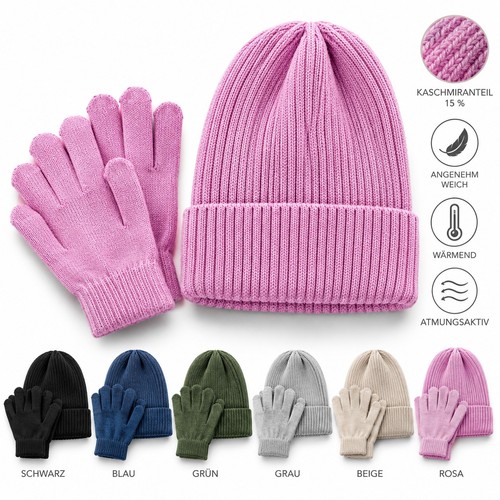 Mütze handschuhe set - mütze, &