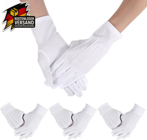 Weiße nylon handschuhe 3er - nylon,